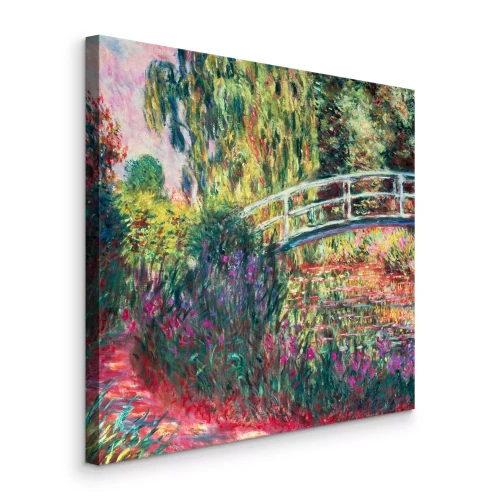 Bild Eine Steinbrücke, die blühende Bäume mit der Harmonie der Natur verbindet