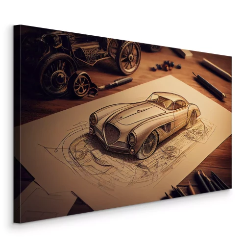 Bild Retro-Auto-Design auf Papier