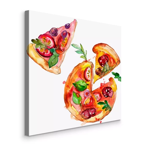 Bild Mit Aquarellfarben bemalte Pizza