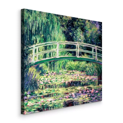 Bild Die Ruhe des Gartens mit Brücke und Seerosen