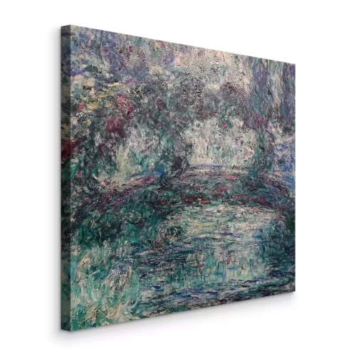 Bild Eine malerische Brücke über einen Seerosenteich