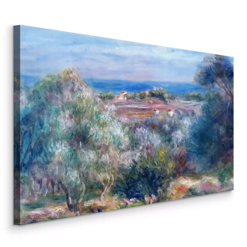 Bild Eine felsige Klippe mit üppiger Vegetation über einem ruhigen Meer