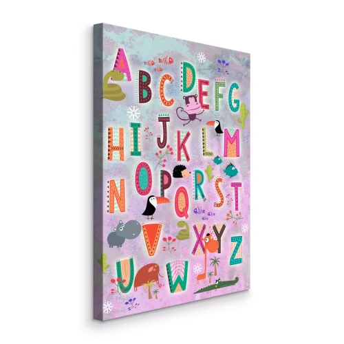 Bild Buntes Alphabet für Kinder mit Tiermotiven