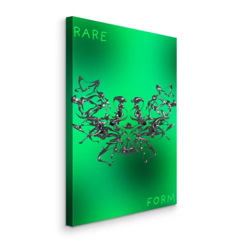 Bild Silberne abstrakte Struktur auf grünem Hintergrund