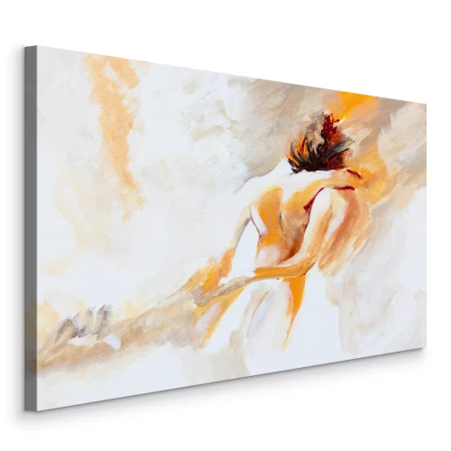 Bild Ein Mann und eine Frau, die sich in Aquarellfarben umarmen