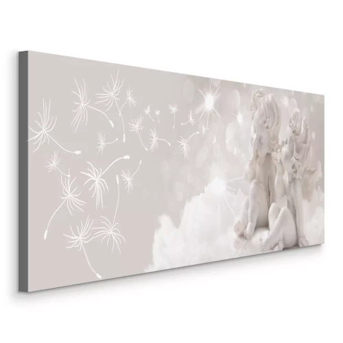 Bild Zwei Engel mit Löwenzahn