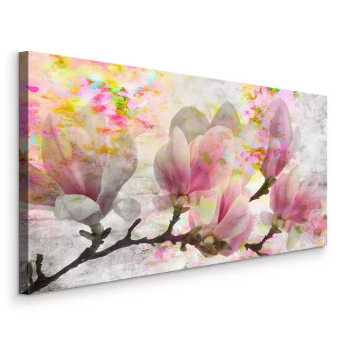 Bild Aquarell-Magnolienzweig in einer Pastellkomposition