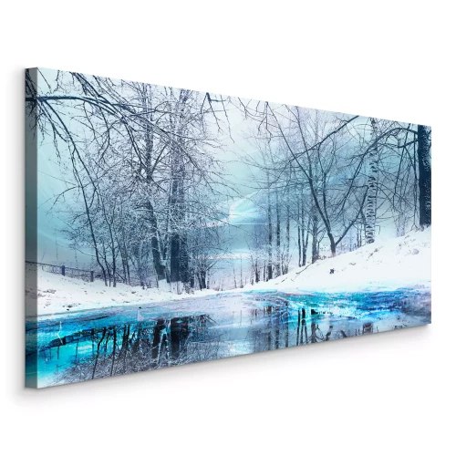 Bild Der Fluss und der schneebedeckte Park