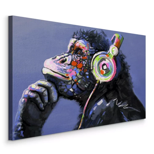 Bild Denkender Schimpanse mit Musik