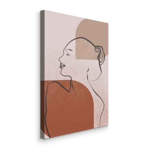 Bild Lineares Profil einer Frau mit geometrischen Formen