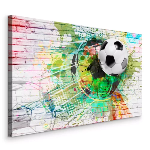 Bild Fußball-Wandbild mit bunter Farbe