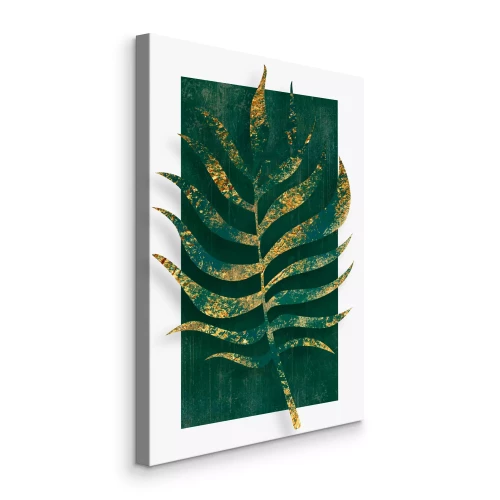 Bild Ein Blatt auf grünem Hintergrund im skandinavischen Stil