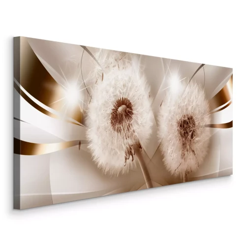 Bild Löwenzahn vor einem leuchtenden braun-cremefarbenen Hintergrund