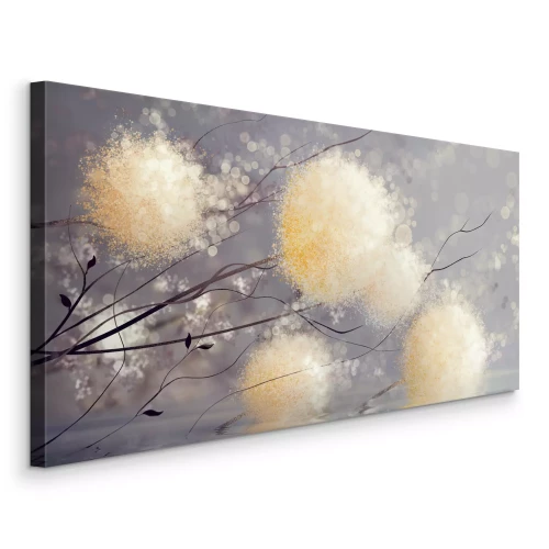 Bild Löwenzahn in goldenem Schimmer über der Wasseroberfläche