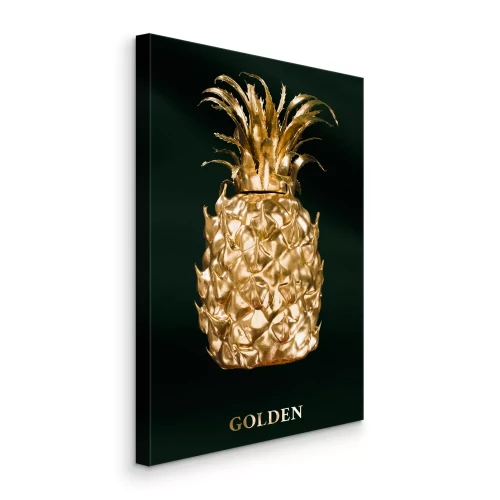 Bild Goldene Ananas auf dunklem Hintergrund