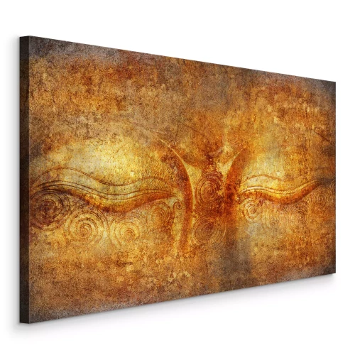 Bild Strukturiertes goldenes Buddha-Gesicht mit Details