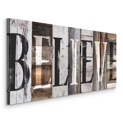 Bild Die Inschrift „Glaube“ auf dem Hintergrund der Tafeln.