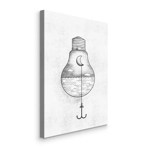 Bild Abstrakte Glühbirne mit Anker und Mond