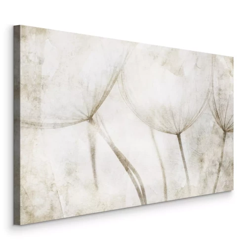 Bild Leuchtende Umrisse von Löwenzahnblüten auf gealtertem Hintergrund