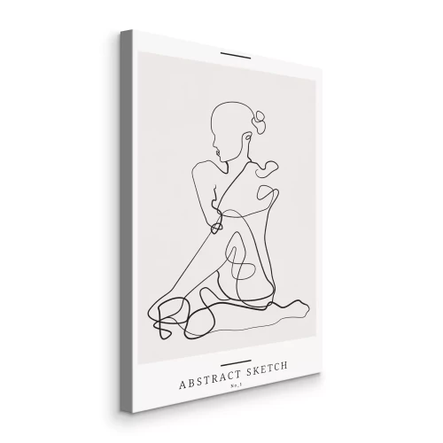 Bild Silhouette einer Frau im Linienzeichnungsstil