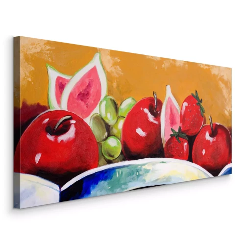 Bild Früchte auf gelbem Grund in malerischer Manier