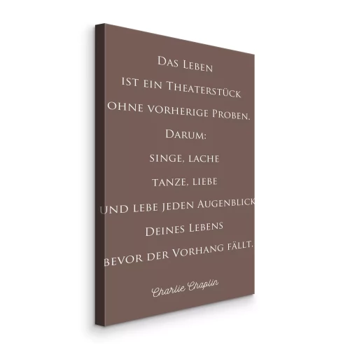 Bild Eine Inschrift über Glück und den Augenblick auf braunem Hintergrund