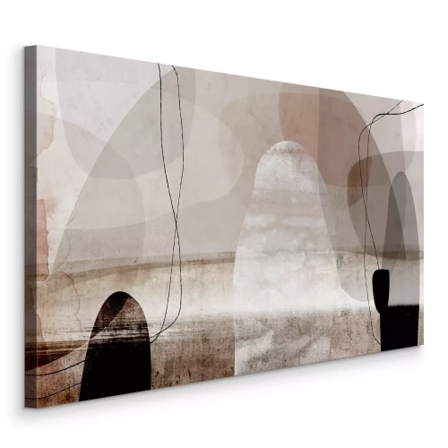 Bild Beige Abstraktion mit geometrischen Formen und Linien