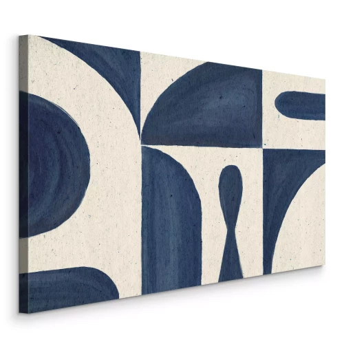 Bild Abstrakte marineblaue Formen auf cremefarbenem Hintergrund