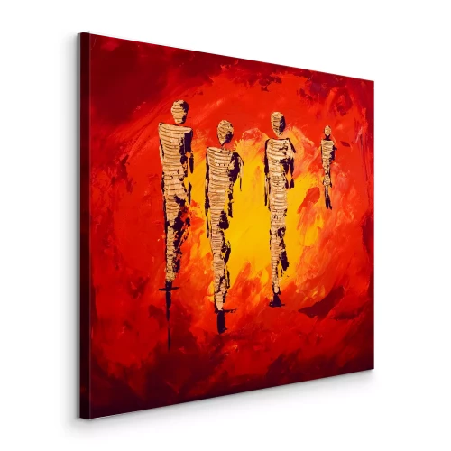 Bild Abstrakte, strukturierte Silhouetten vor intensivem Hintergrund