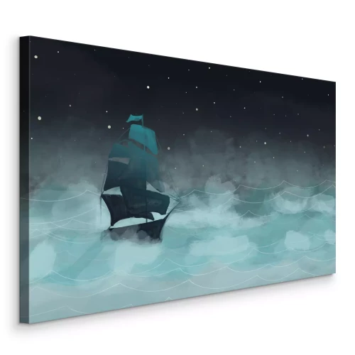 Bild Ein Schiff auf See bei Nacht unter den Sternen