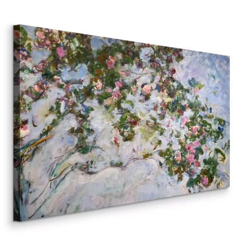 Bild Ein zartes Aquarell von in Blätter gehüllten Blumen.