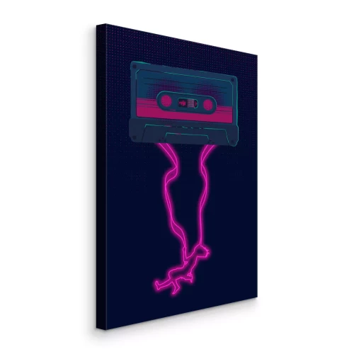 Bild Musikkassette im Neonlicht