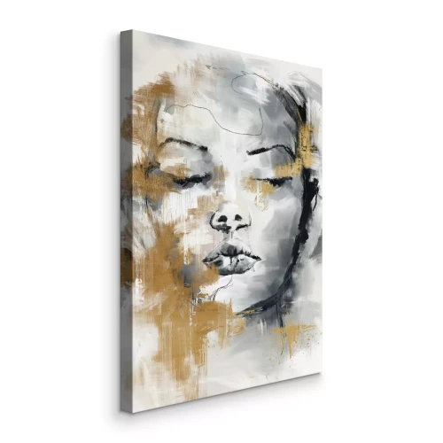 Bild Künstlerisches Frauengesicht mit Vergoldung