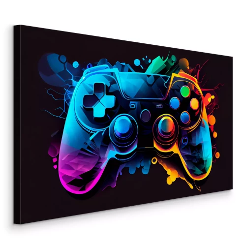 Bild Farbiges Gamepad auf schwarzem Hintergrund