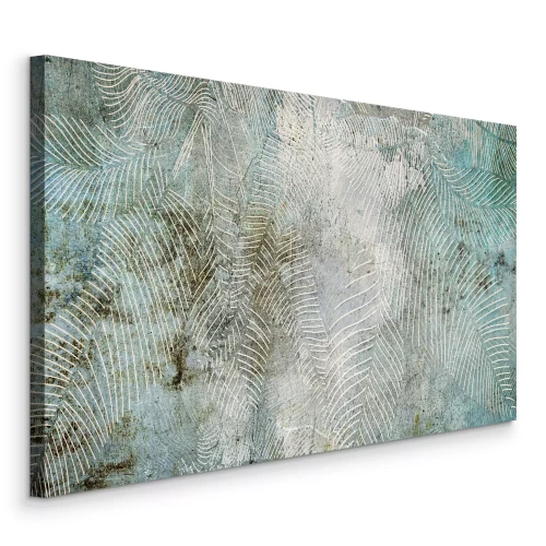 Bild Botanisches Muster mit Blättern auf Betonhintergrund