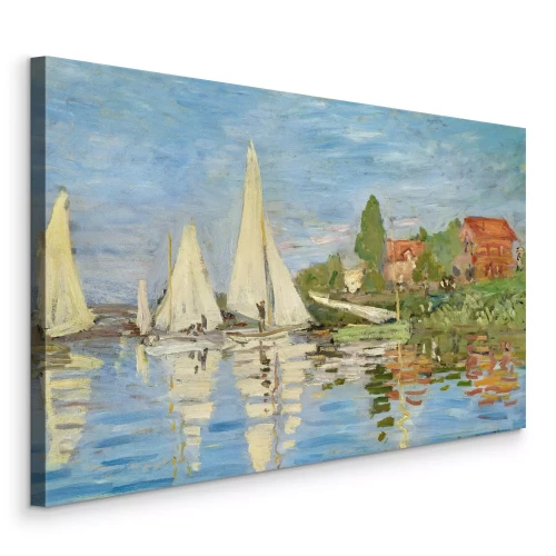 Bild Malerische Ansicht von Segelbooten auf einem See mit Uferpflanzen