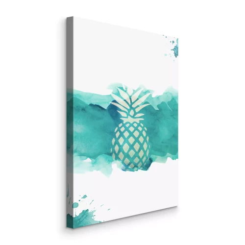 Bild Ananas auf türkisfarbenem Aquarellhintergrund