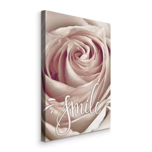 Bild Die Inschrift „Lächeln“ auf floralem Hintergrund