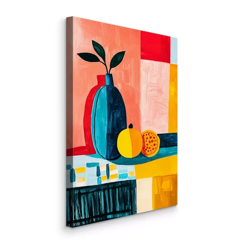 Bild Stillleben vor farbenfrohem, abstraktem Hintergrund