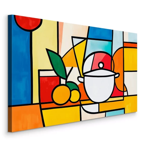 Bild Ein farbenfrohes Stillleben in Form von Buntglas