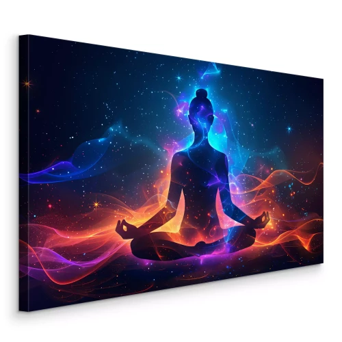 Bild Eine meditierende Gestalt mit kosmischer Energie