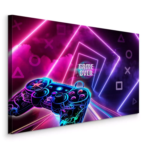 Bild Controller in einer Cyberpunk-Szene mit Neonlinien