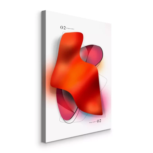 Bild Eine fließende geometrische Komposition in Orange und Rosa