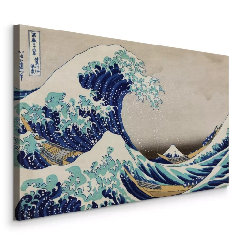 Bild Eine gewaltige Meereswelle vor der Kulisse einer Berglandschaft