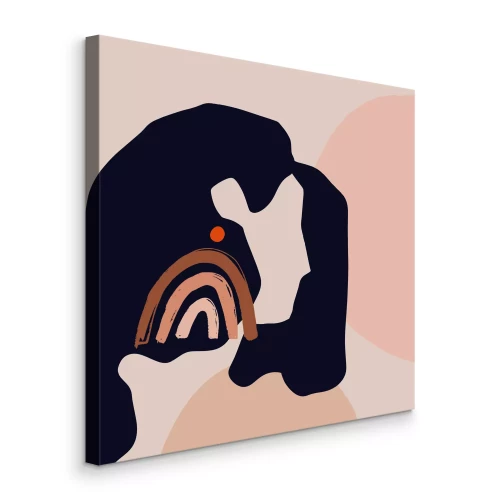 Bild Eine moderne Komposition mit einem braunen Regenbogen und Formen