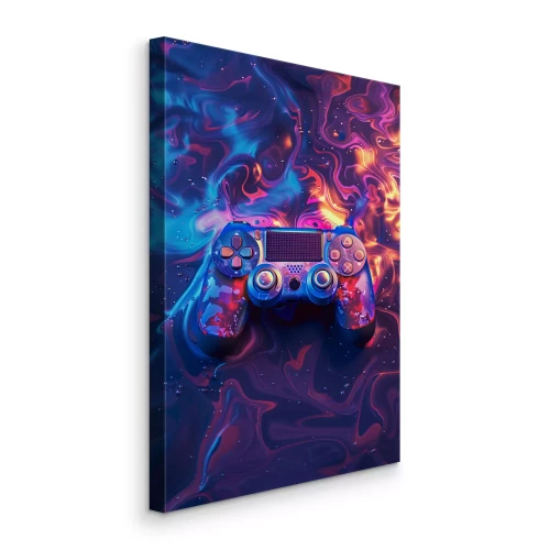 Bild Ein Farbblock auf fließendem blau-rosa Hintergrund