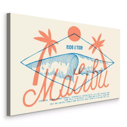 Bild Retro-Surfgrafik mit Wellen- und Palmenmotiv