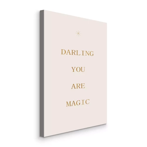 Bild Minimalistische goldene Inschrift: Liebling, du bist Magie