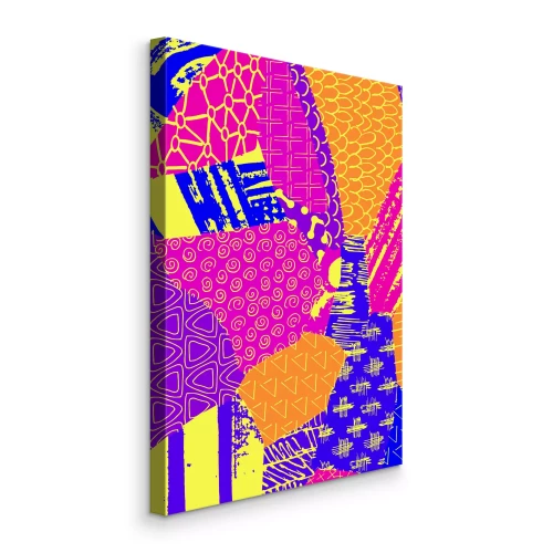 Bild Abstraktes Patchwork-Motiv in intensiven Farben