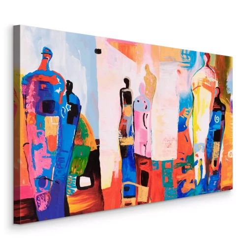 Bild Geometrische Silhouetten in einer intensiven, mehrfarbigen Komposition